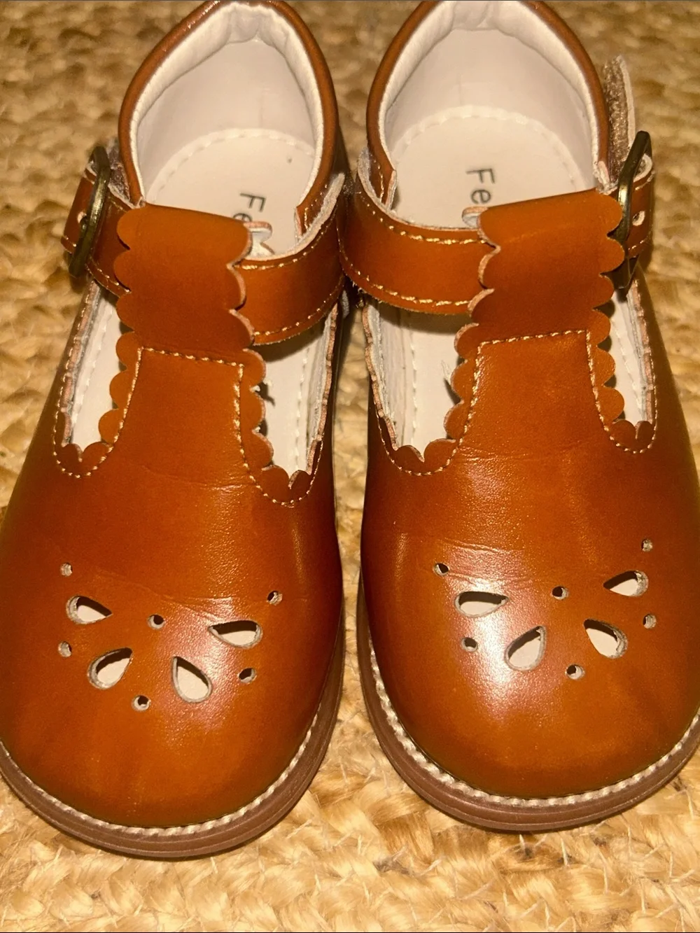 Felix & Eloise Girls' Tan Leather Mary Jane Dress Shoes